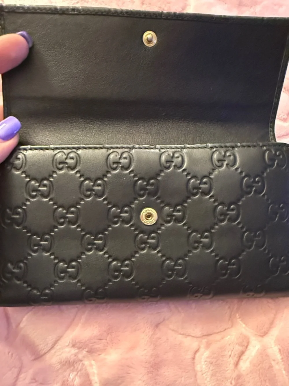 Authentic Gucci Black Leather Continental Wallet - Picture 8 of 9